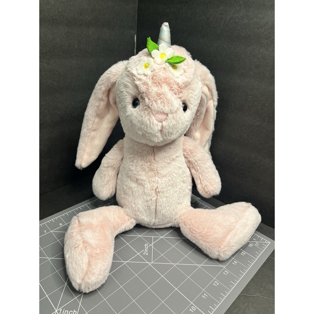 Animal Adventure Bunny Rabbit Unicorn Plush Pink Water Stuffed Animal 2022 15"